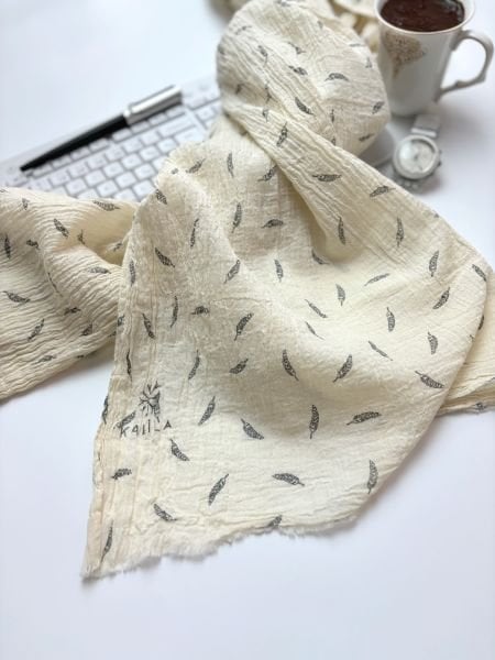 Kalila %100 Pamuk Desenli Şal Siyah