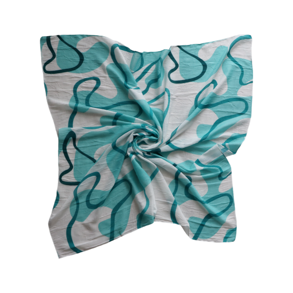 Kalila Desenli Bambu Eşarp Hayal Desen Turkuaz