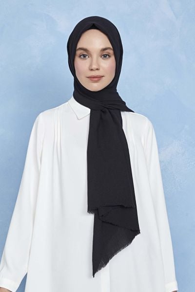 Organik Boyalı %100 Pamuk Şal Siyah