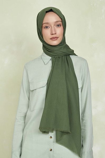 İnce Pamuk Vual %100 Pamuk Şal Yaprak