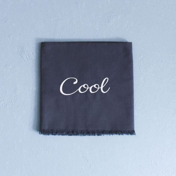 Cool Mood Şal %100 Pamuk Füme (NAKIŞLI)