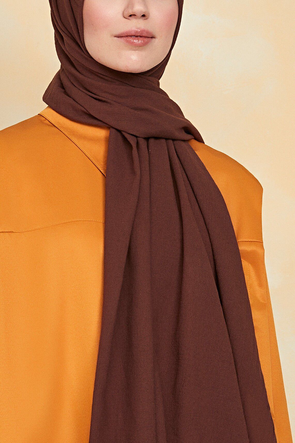 OUTLET Organik Boyalı %100 Pamuk Şal Çikolata Kahve