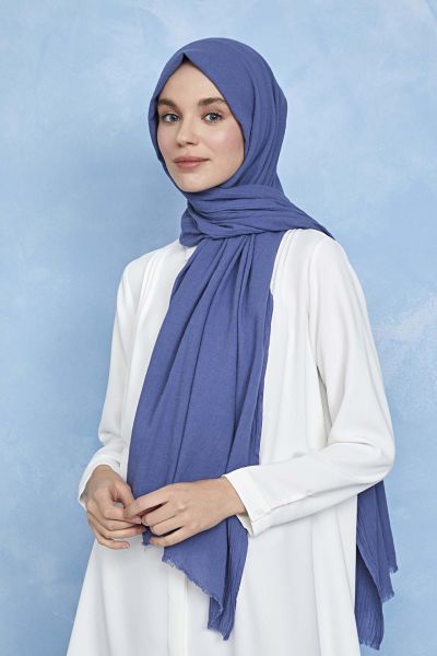 OUTLET Organik Boyalı %100 Pamuk Şal Mavi