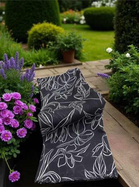 Firuze Serisi Düz Desenli Şallar %100 Pamuk Koyu Lacivert