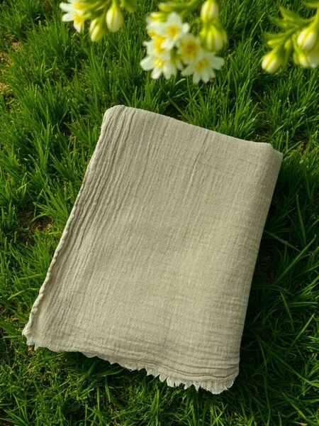 Naura Saf Pamuk Şal Bej (%100 Pamuk)