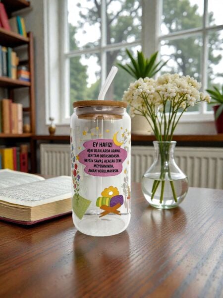 Ey Hafız Pipetli Cam Bardak