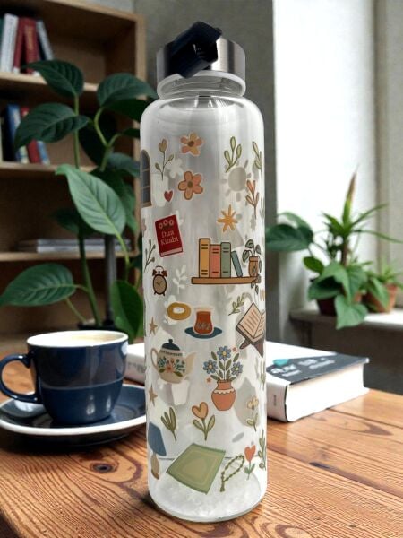 Huzurlu Bir Gün Cam Su Şişesi