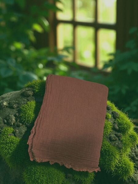 OUTLET Naura Saf Pamuk Şal Çikolata Kahve (%100 Pamuk)