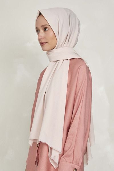 OUTLET Organik Boyalı %100 Pamuk Şal Pudra