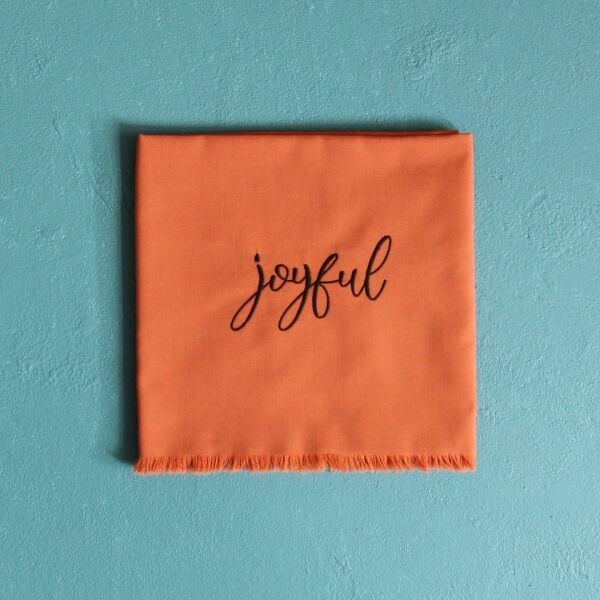 OUTLET Joyful Mood Şal %100 Pamuk Turuncu (NAKIŞLI)