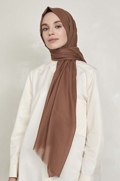 OUTLET İnce Pamuk Vual %100 Pamuk Şal Kahve