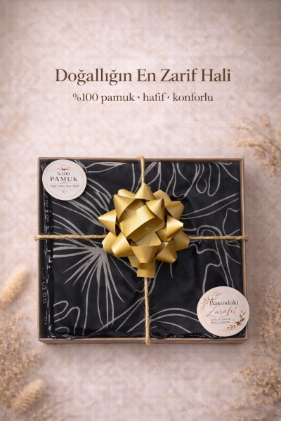 Hediyelik Firuze Serisi Düz Desenli Şallar %100 Pamuk Koyu Lacivert