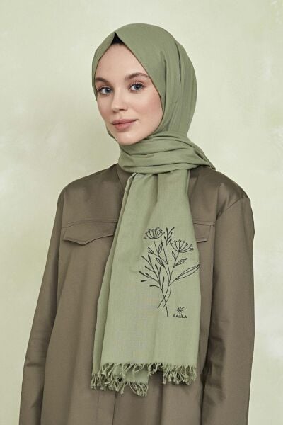 OUTLET Düş Peşine Doğa %100 Pamuk Şal Yeşil (NAKIŞL)