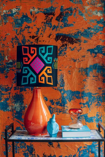 Rug Motif Nakışlı Abajur